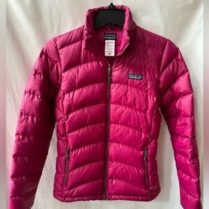 Patagonia Womens Down Sweater Jacket Dark Pink Puffer Lightweight Size XS
